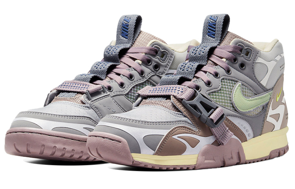 Nike Air Trainer 1 SP "Light Smoke Grey and Honeydew" Wear-Resistant Anti-Slip Medium Help Retro Leisure Training Shoes Grey Purple