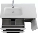 Тумба с раковиной Cezares ECO-CER-N 100 ECO-CER-N-1000-2C-1A-SO-BL белая глянцевая