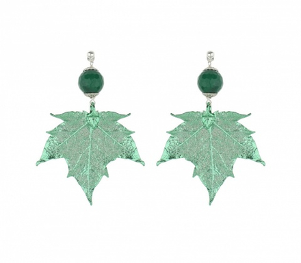 Серьги листья Ester Bijoux Канадский Клён OR923-S G