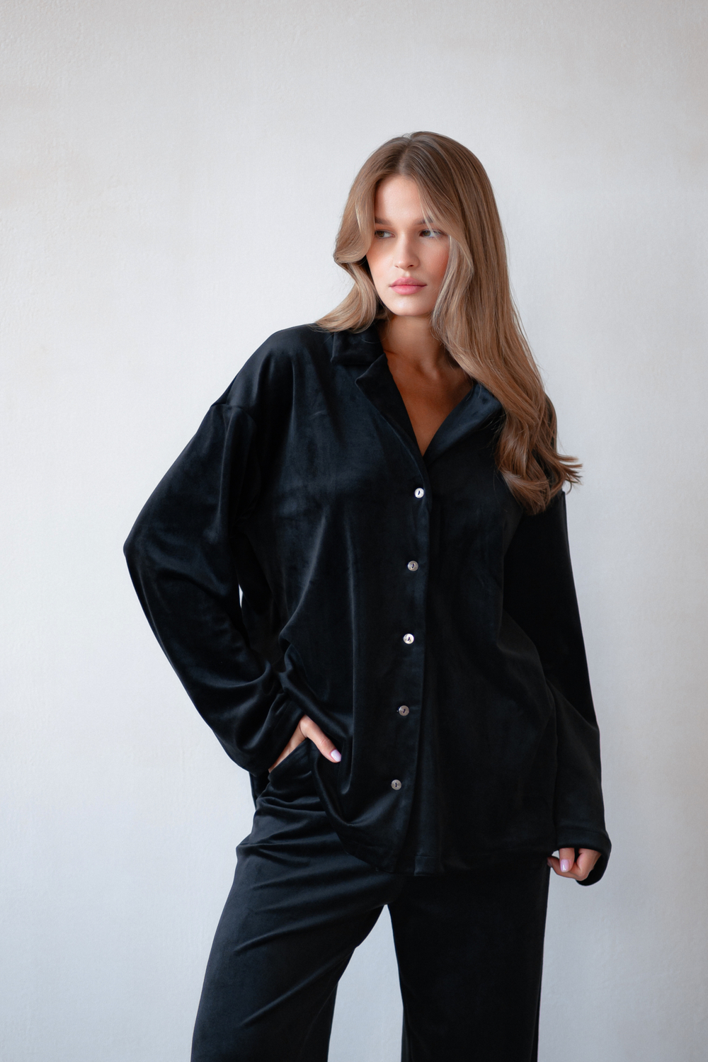 КОМПЛЕКТ ВЕЛЮРОВЫЙ (БЛУЗА И БРЮКИ)