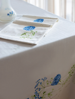 Скатерть 160х225 и 8 салфеток Vallesusa Excelsior Soffione 15740 Giallo бело-желтые