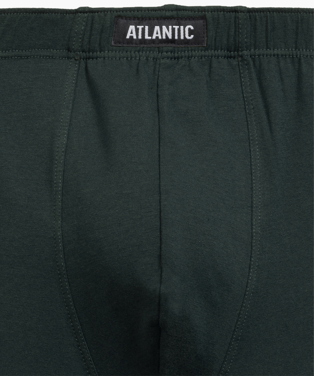 Мужские трусы шорты удлиненные Atlantic, набор 2 шт., хлопок, черные + изумрудные, 2MH-173