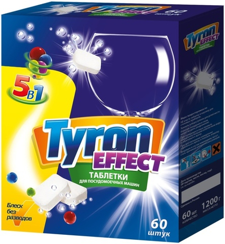 Tyron Таблетки для ПММ 5в1 нераствор. оболочка 60шт *1*6