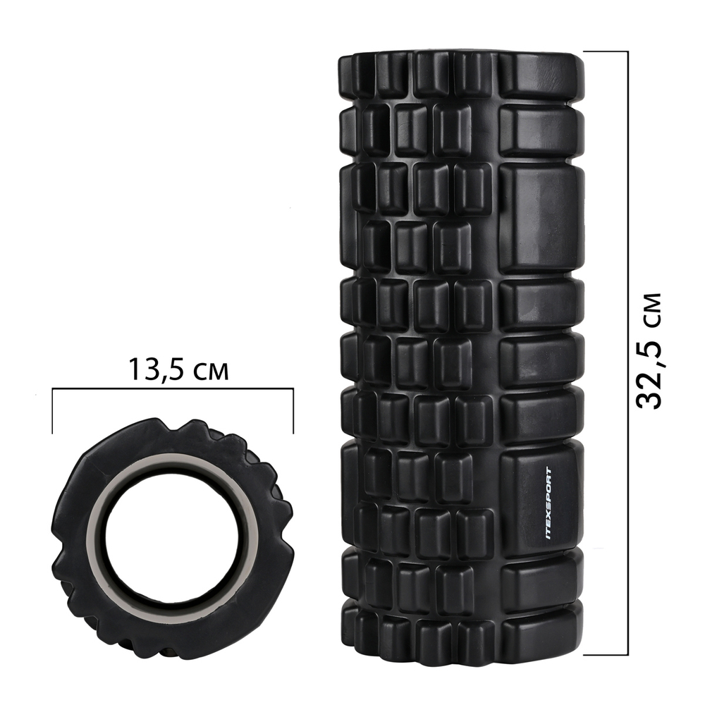 ITEX SPORT массажный ролик МФР черный (для спины, рук, ног), оптом