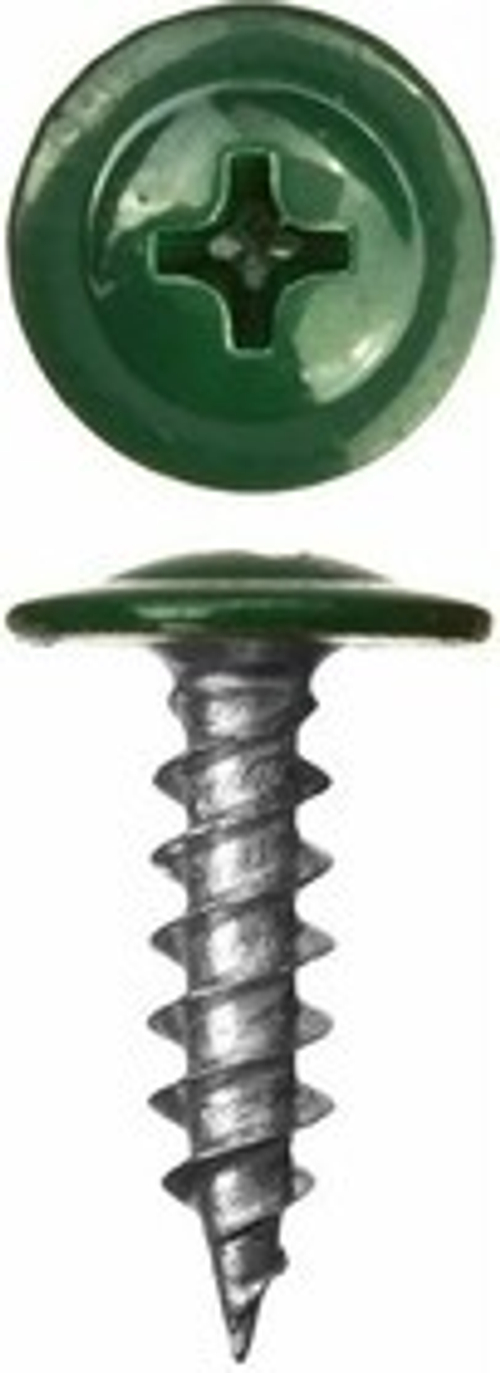 Саморез 4.2х16 с прессшайбой острый цинк RAL 6005 зелёный
