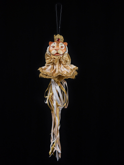 Елочная игрушка Тигр 18х33см ChristmasDeLuxe платина