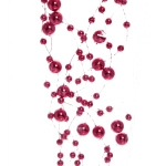Бусы на ёлку 2м «Роса» d-7,5мм, Малиновый