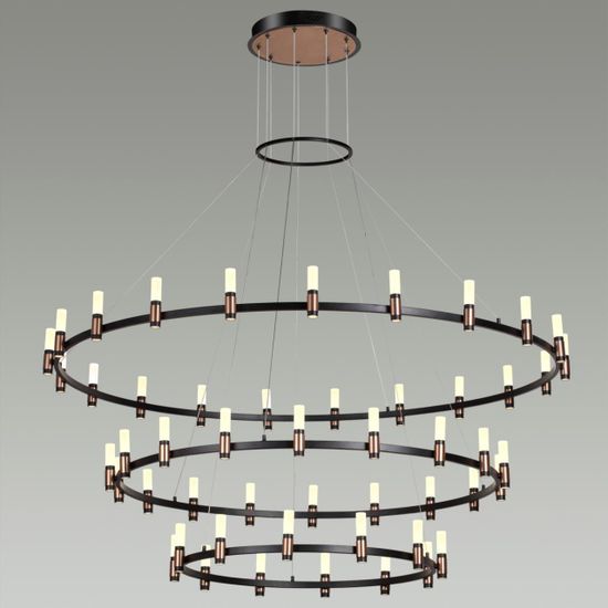 5009/204L L-VISION ODL23 541 матовый черный/ ант.бронза/белый/металл/акрил Люстра LED 204W 4000K 8074Лм CANDEL