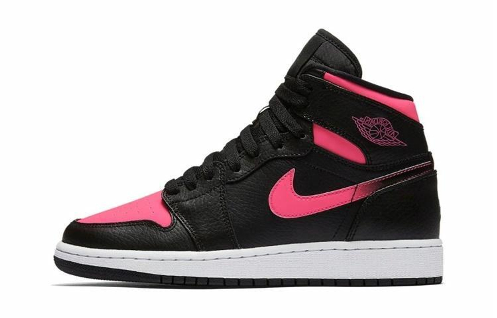 Кроссовки Jordan Air Jordan 1 Retro High Black Hyper Pink (Женская размерная сетка)