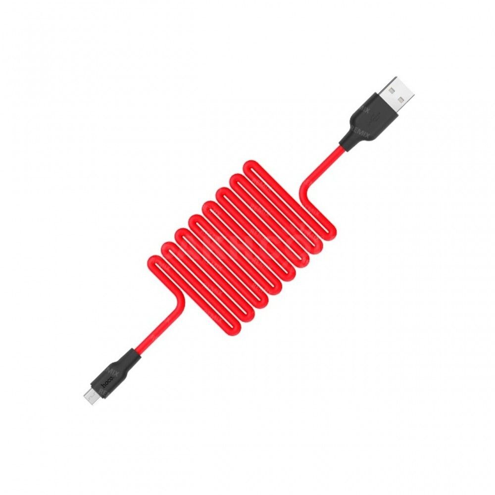Кабель HOCO X21 Plus USB-microUSB 2.4A 1м Silicone Red