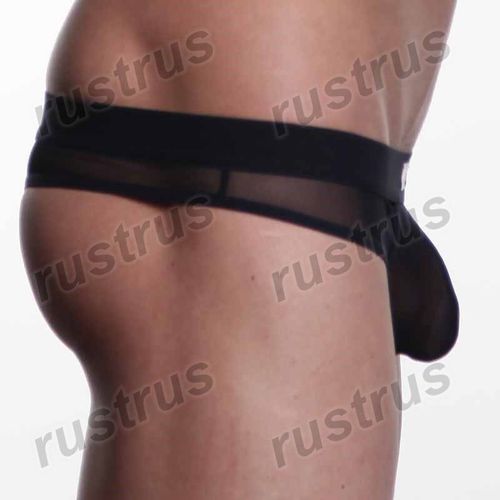 Мужские трусы стринги черные WANGJIANG WG00078