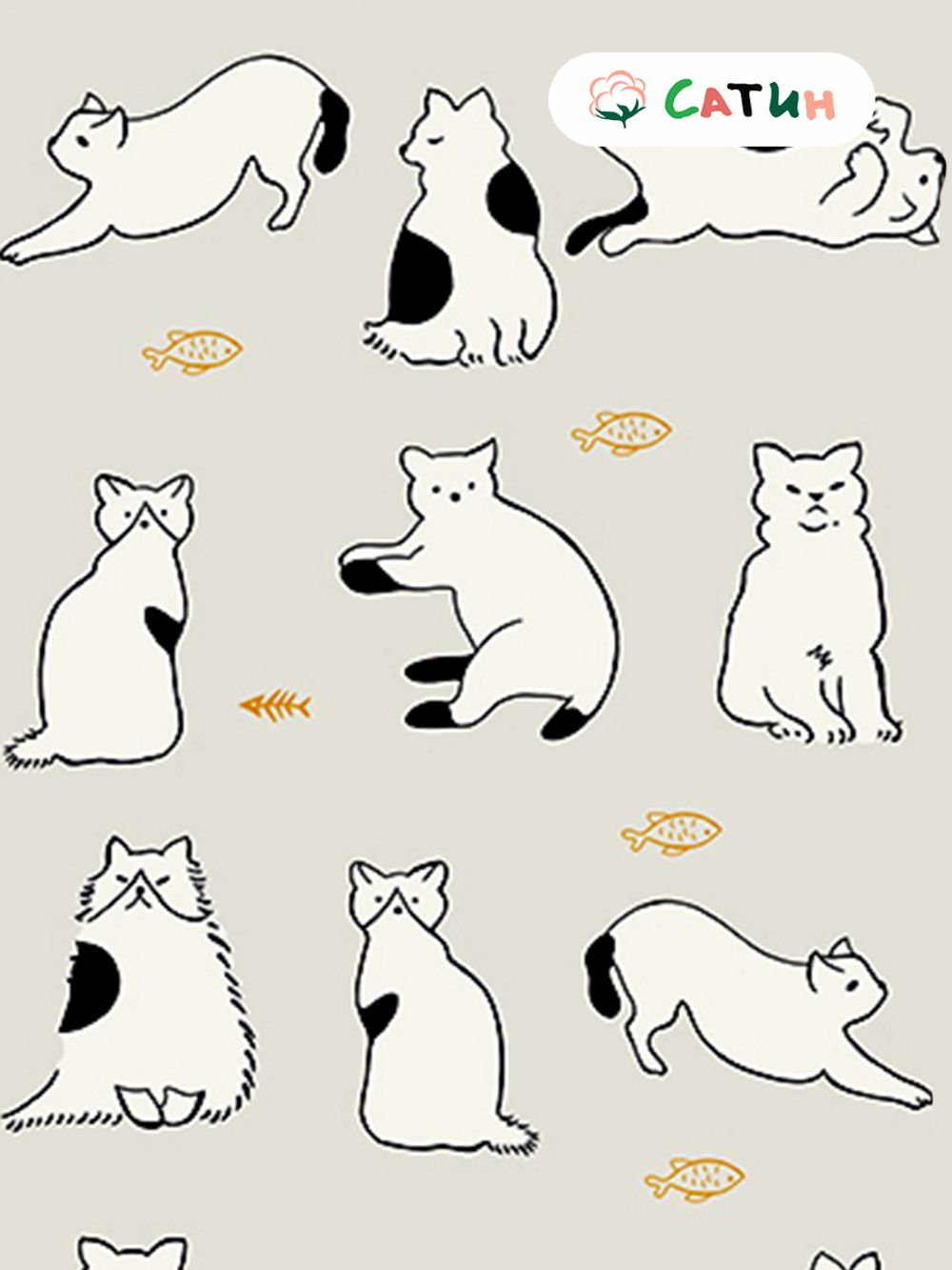 Постельное белье Milky Garden "Кошки" 2-спальный  Наволочка 50х70 см 2 шт  Простынь  240х215 см  Пододеяльник 175х215 см