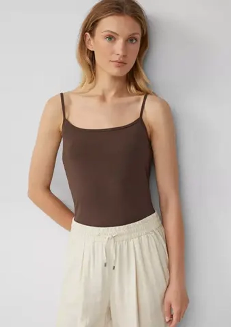 Приталенный топ из смесового хлопка с регулируемыми бретелями s.Oliver