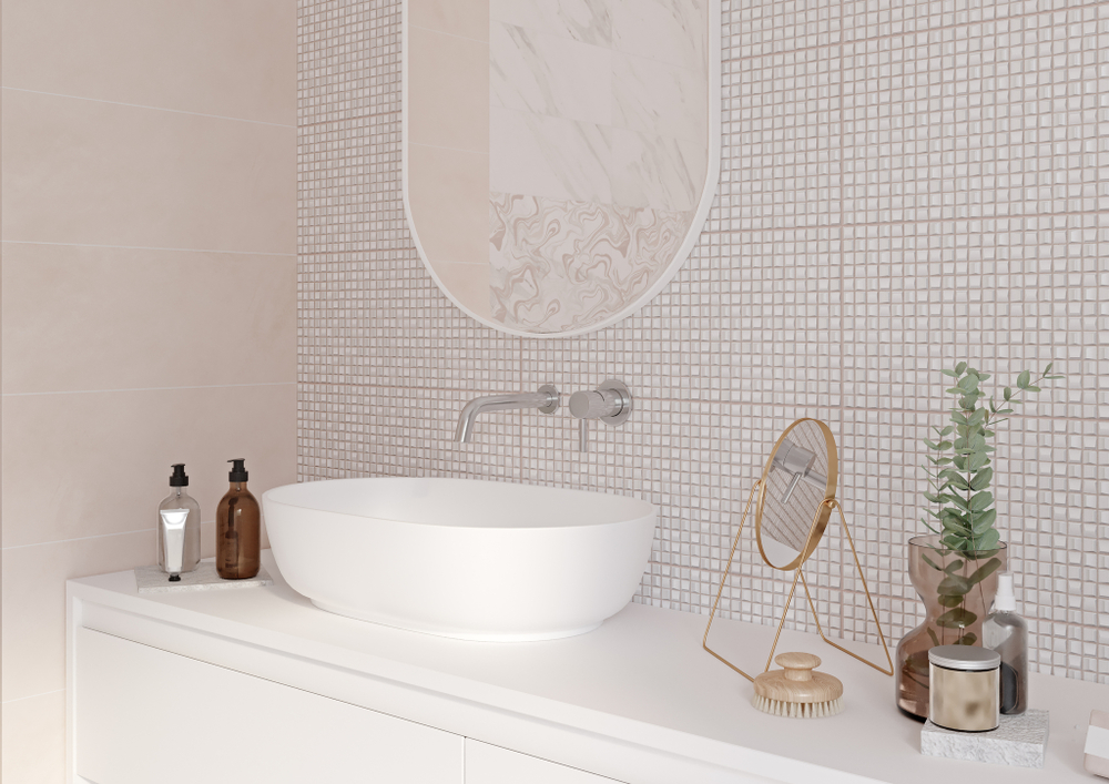 Galaxy light pink mosaic wall 02 250х600 (1-й сорт)