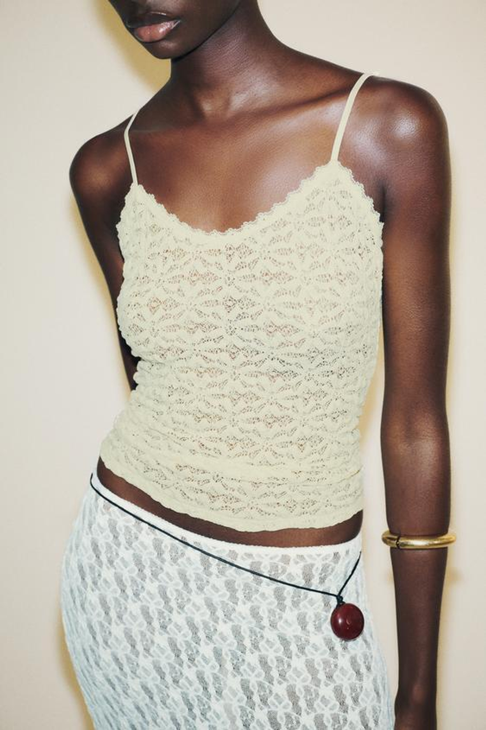 ZARA ДЛИННАЯ РАСКЛЕШЕННАЯ КРУЖЕВНАЯ ЮБКА, БЕЛЫЙ