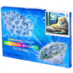 Алмазная мозаика Alingar, на подрамнике, с полным заполнением, (глянц), 40х50 см, 25 цветов, "Рыжий кот"