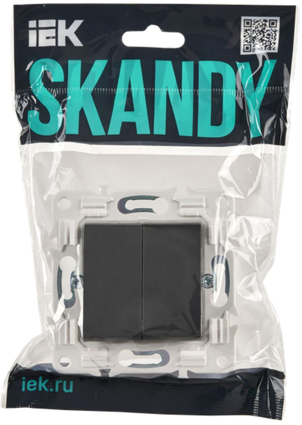 SKANDY Выключатель 2-клавишный 10А SK-V04T титан IEK
