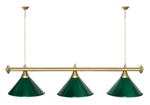 Лампа STARTBILLIARDS 3 пл. (плафоны зеленые,штанга золотая,фурнитура золото)