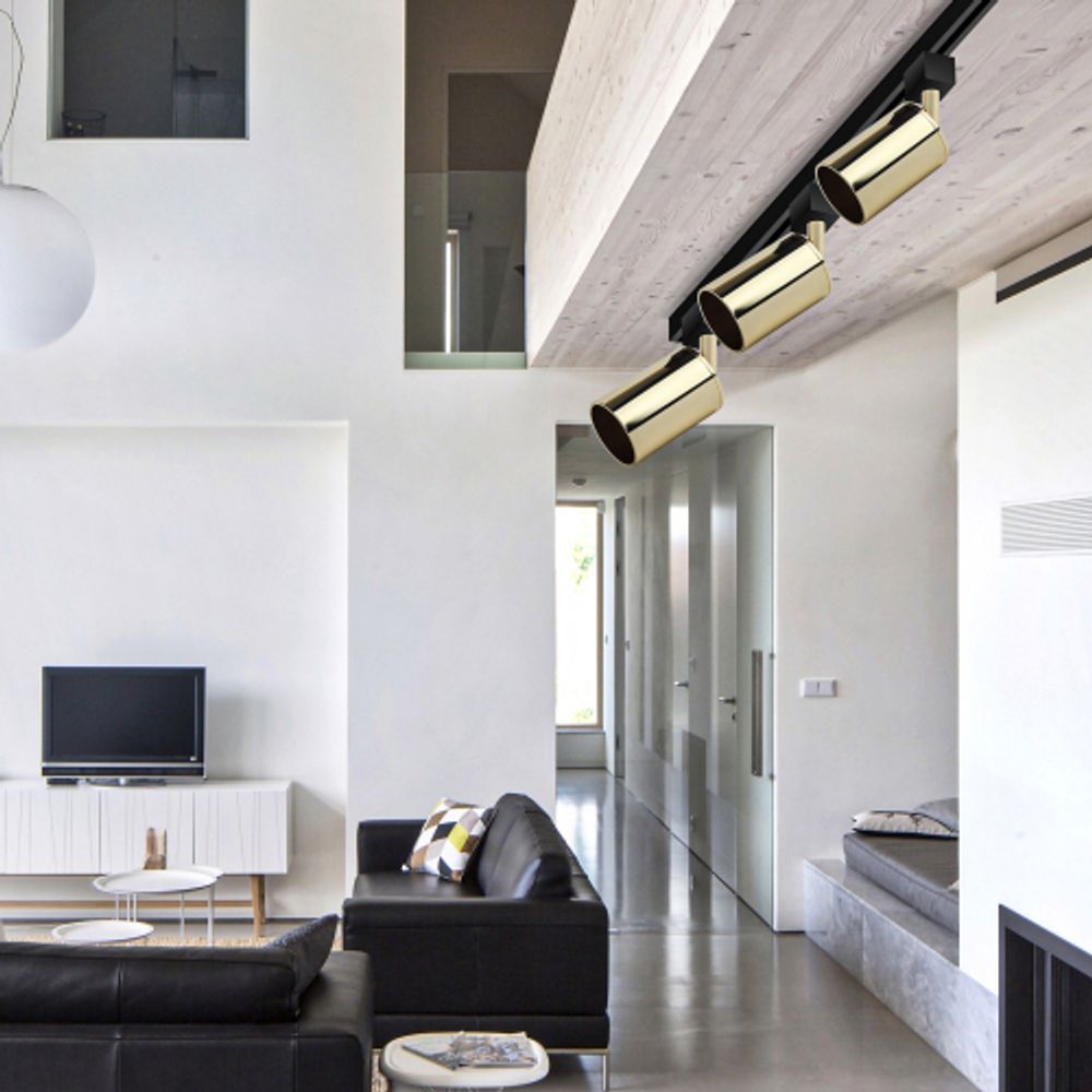 Трековый светильник однофазный ЭРА TR14-GU10 GD под лампу MR16 золото | Однофазные светильники под лампу