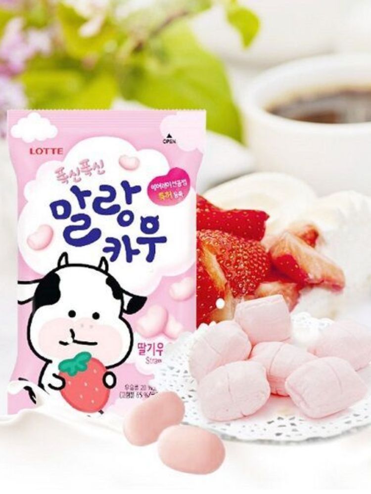 Жевательная конфета Lotte Malang со вкусом клубники 79 г 3 шт