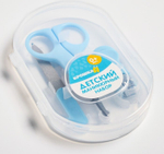 Детский маникюрный набор (ножницы, книпсер, пилка), цвет голубой 4601139