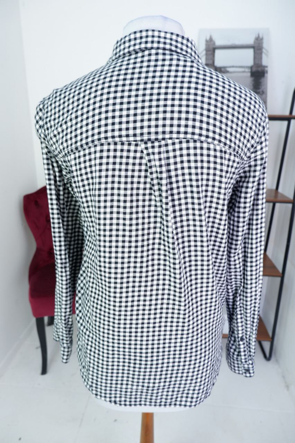 Рубашка H&M в клетку стильная 44 размер