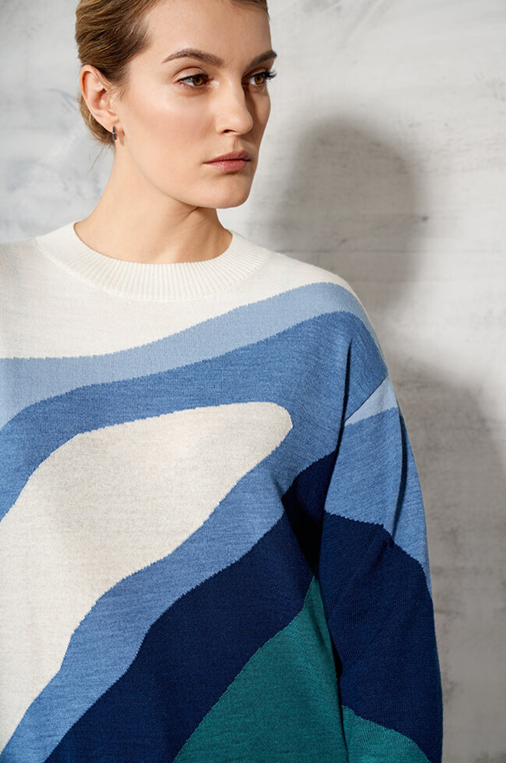 22531 Джемпер женский (изумрудно-голубой)