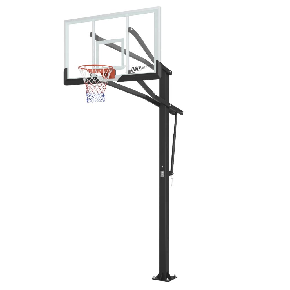 Баскетбольная стойка стационарная UNIX Line B-Stand-PC 72"x42" (180 х 105 см) R45 H230-305 см