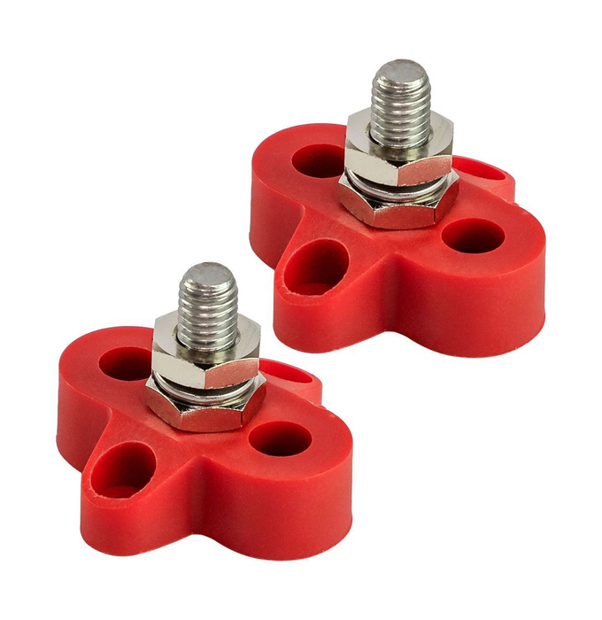 Клемма-штифт одинарная, M8, красная/красная