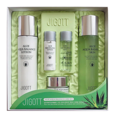 Набор средств для лица с экстрактом алоэ Jigott Aloe Aqua Balance Skin Care 3SET тонер, лосьон, крем