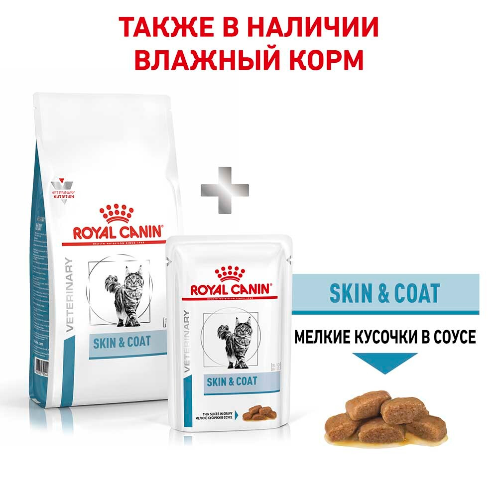 Royal Canin VET Skin & Coat - диета для кошек с заболеванием кожи и шерсти