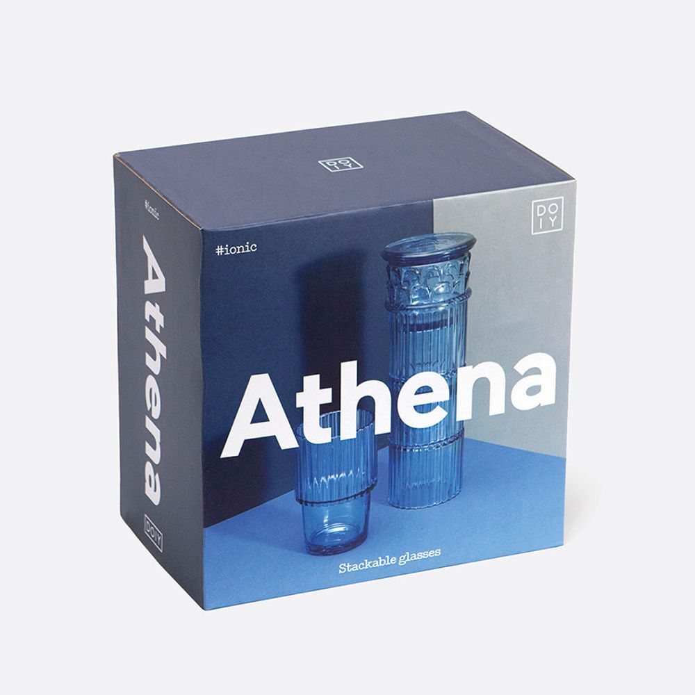 Набор из 4-х стаканов Athena, голубые