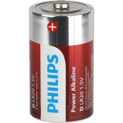 Батарейки Philips LR20P2B/51 D алкалиновые 2 шт. LR20-2BL Power (2/24/48/3360)