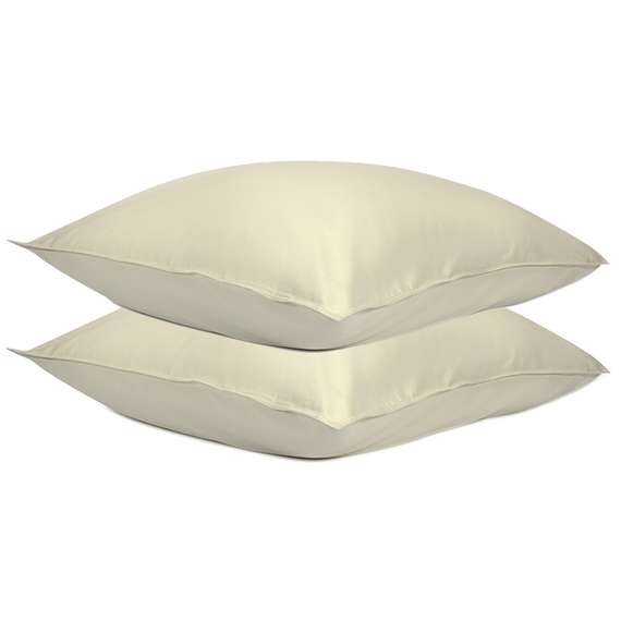 Набор из двух наволочек из сатина серо-бежевого цвета с брашинг-эффектом из коллекции essential