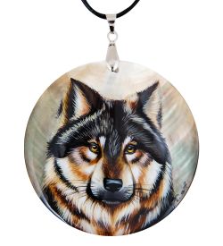 ШК-55/141-C Кулон из перламутра «Волк»