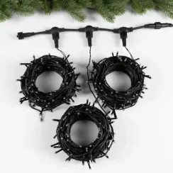 Гирлянда Клип-лайт 3 нити по 20 м., IP44, УМС, 399 холодных белых LED, мерцание, 24 В, Luazon Lighting (964211)