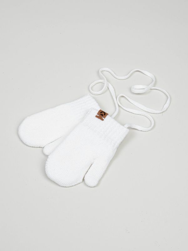 Варежки вязаные двухслойные 