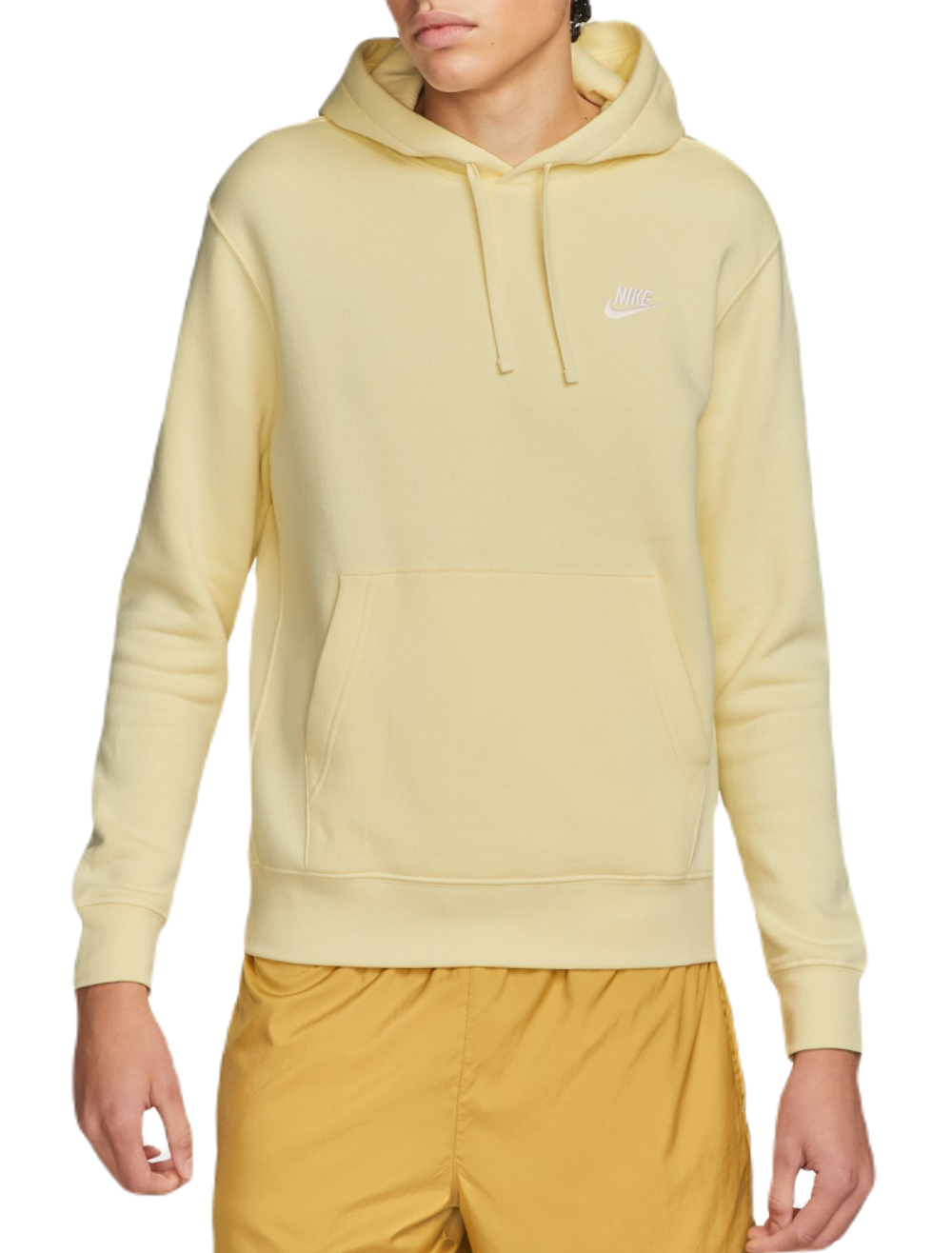 Куртка теннисная Nike Sportswear Club Fleece Pullover Hoodie - alabaster/alabaster/white - Yellow