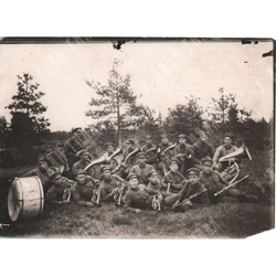 Духовой военный оркестр Красной Армии. Редкое архивное фото времён Гражданской войны.1920–30-е годы.