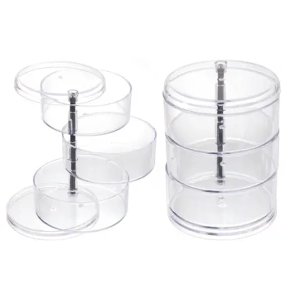 Органайзер для хранения «МАРЦИПАН», прозрачный, три отделения, 10.5*13см (упаковка коробка)