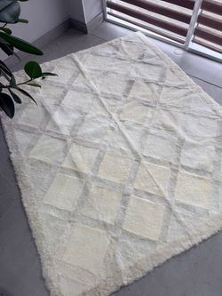 Ковер прямоугольный натуральный мех овчина, 210 х 170 см.