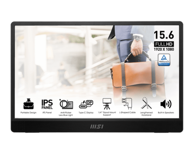Портативный Ультратонкий Монитор 15.6" MSI PRO MP161 E2 IPS 1920х1080 60Hz 4ms Черный