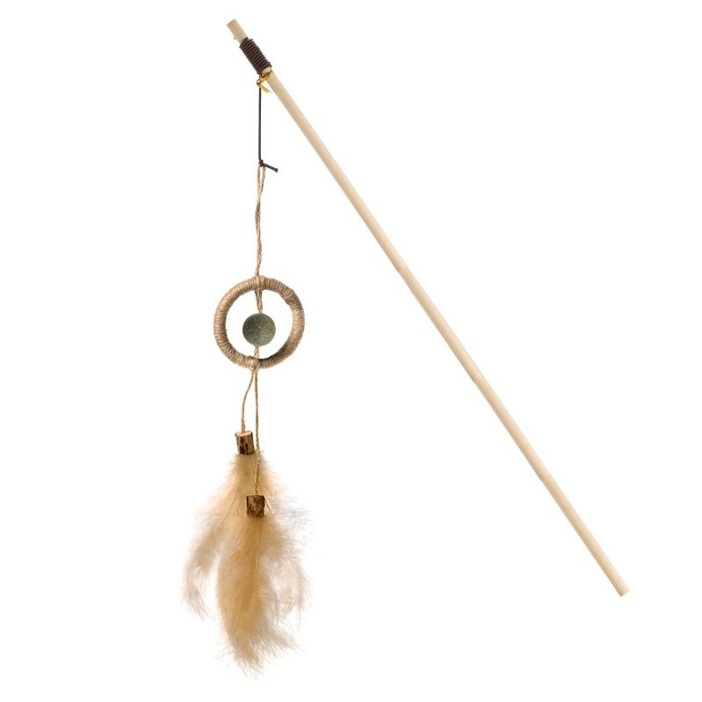 Игрушка-дразнилка для кошек Triol серия NATURAL из натуральных материалов "Амулет", 340/400 мм