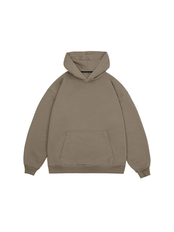 Худи оверсайз без начеса (серо-оливковый)