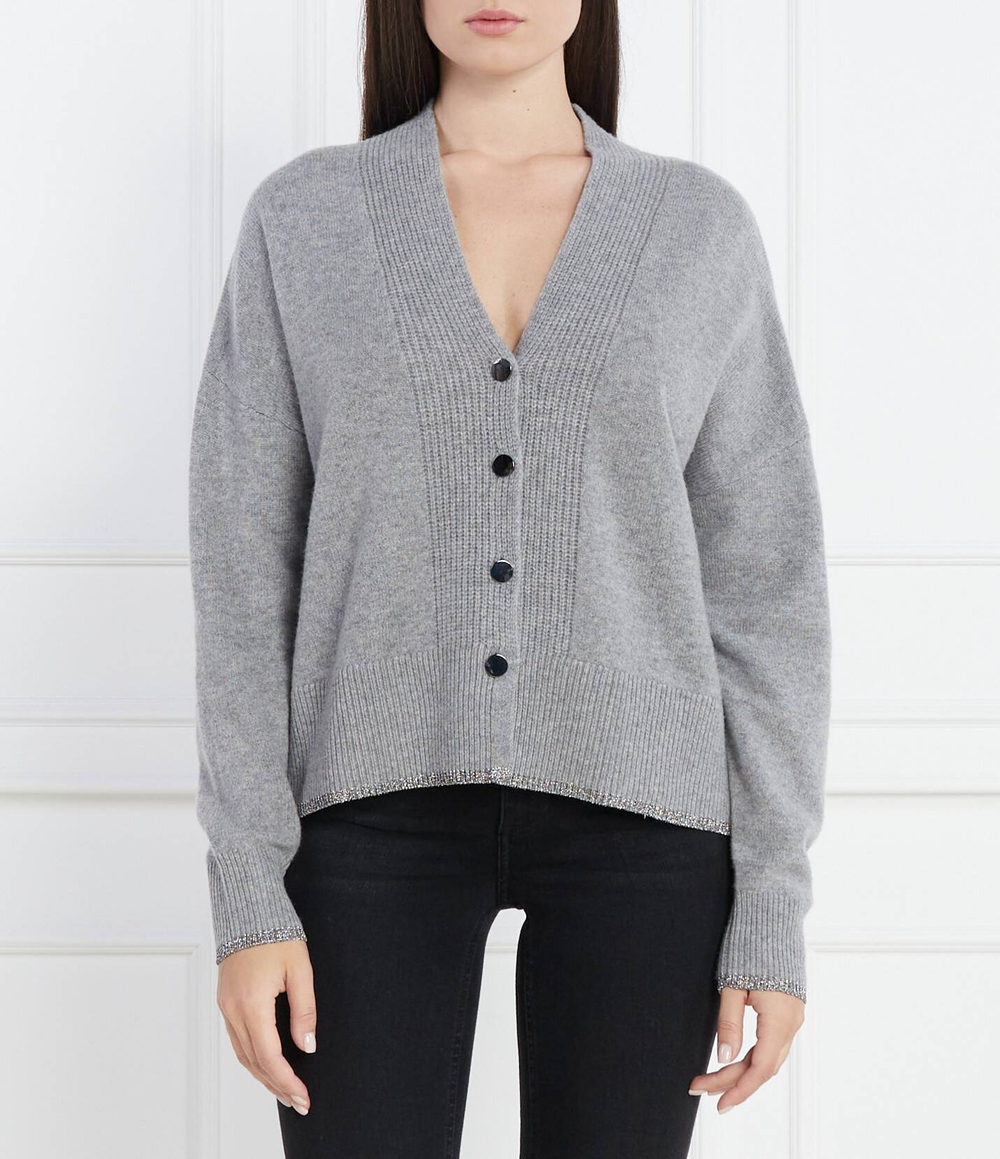 Хлопковый кардиган Liu Jo - серый(MF3030 MS009)