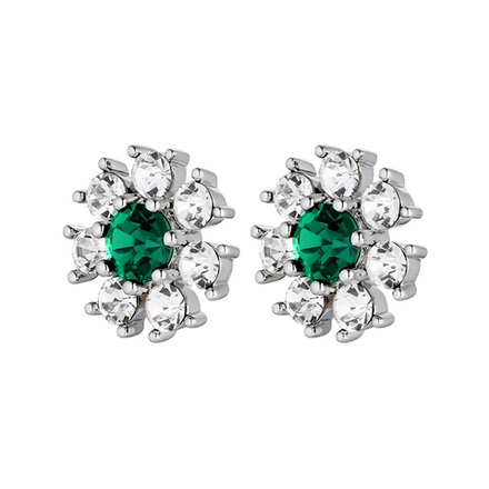 Серьги Dyrberg Kern AUDE SS EMERALD GREEN / CRYSTAL 430042