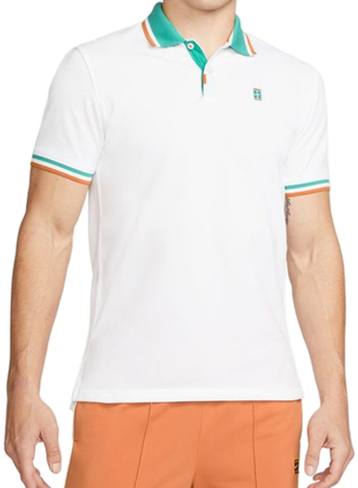Мужское теннисное поло Nike Polo Dri-Fit Heritage Slim2 M - white/washed teal