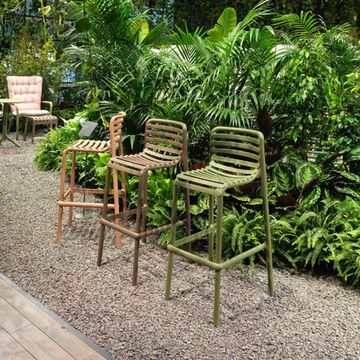 Стул пластиковый барный Doga Stool Табак