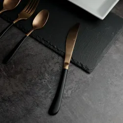 Нож столовый 23,1 матовый медный цвет черная ручка PVD Provence P.L. [12]