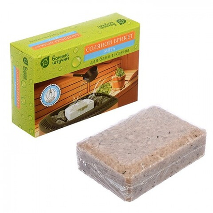 Брикет соляной для бани и сауны Банные штучки с травами Мята 1300гр